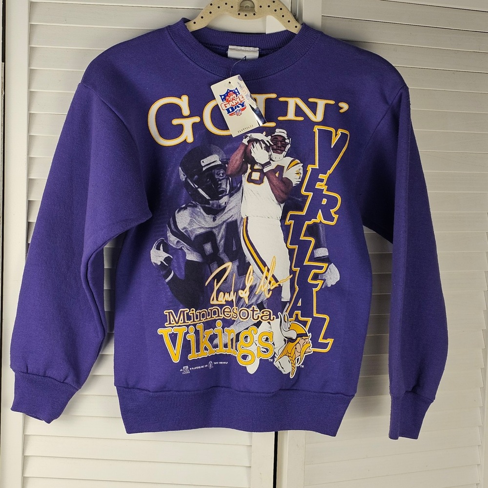 NWT Vintage Joy Athletic NFL Game Day Minnesota Vikings Randy Moss‎ Sweatshirt M